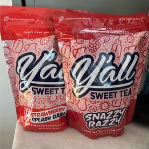 Y'all Sweet Tea Strawberry and Raspberry Flavors-Brand New-Unopened